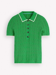 Boden Green Pointelle Henley T-Shirt - Image 4 of 5