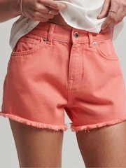 Superdry Pink Superdry Pink High Rise Denim Shorts - Image 1 of 4