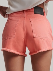 Superdry Pink Superdry Pink High Rise Denim Shorts - Image 2 of 4