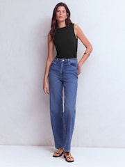 Boden Black Ruched Sleeveless Jersey Top - Image 4 of 5