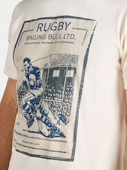 Raging Bull Cream Vintage Rugby Poster T-Shirt - Image 4 of 4