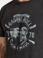Raging Bull Ruck & Maul Distress naxışlı futbolka - 4şəkildən 4 şəkil