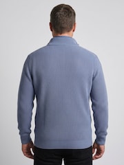 Raging Bull Wool Mix Knitted Rib 1/4 Zip Jumpers - Bilde 2 av 3