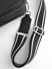 Black Leather Webbing Strap Camera Bag - Image 9 of 10