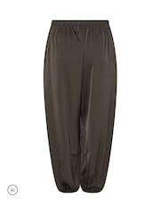 Yours Curve Brown Satin Balloon Trousers - Image 6 of 6
