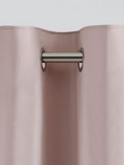 Pink Blush Blackout/Thermal Cotton Eyelet Curtains - Image 8 of 9