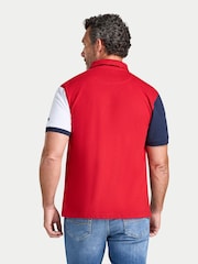 Raging Bull Blue Contrast Sleeve Pique Polo Shirt - Image 3 of 5