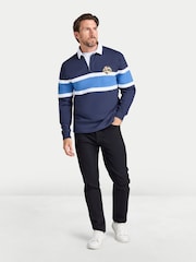 Raging Bull Blue Chest Panel Rugby Shirt - Image 1 of 5