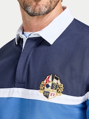 Raging Bull Blue Chest Panel Rugby Shirt - Image 4 of 5