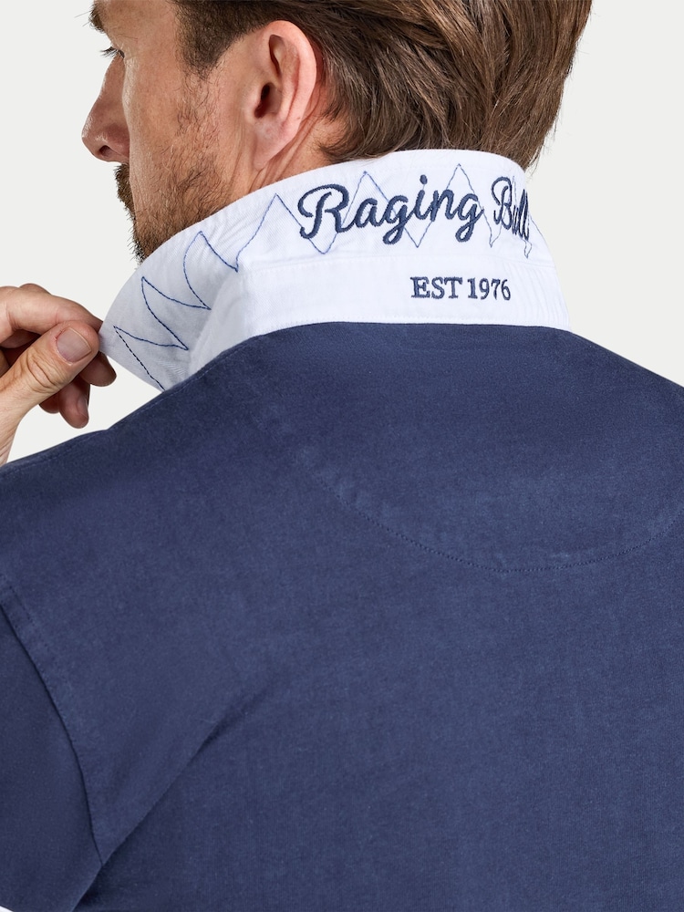 Raging Bull Blue Chest Panel Rugby Shirt - Image 5 of 5 Raging Bull Blue Chest Panel Rugby Shirt - Image 5 of 5