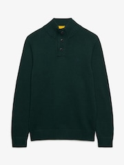 Superdry Green Cotton Button Henley Jumper - Image 1 of 2