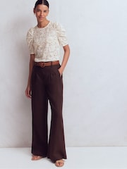 Boden Cream Short Sleeve Lace Top - Image 4 of 5