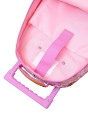 Smiggle Pink Wildflower Trolley Backpack With Light Up Wheels - Image 3 of 3