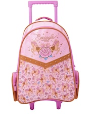 Smiggle Pink Wildflower Trolley Backpack With Light Up Wheels - Image 4 of 6