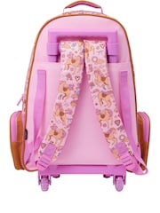 Smiggle Pink Wildflower Trolley Backpack With Light Up Wheels - Image 6 of 6