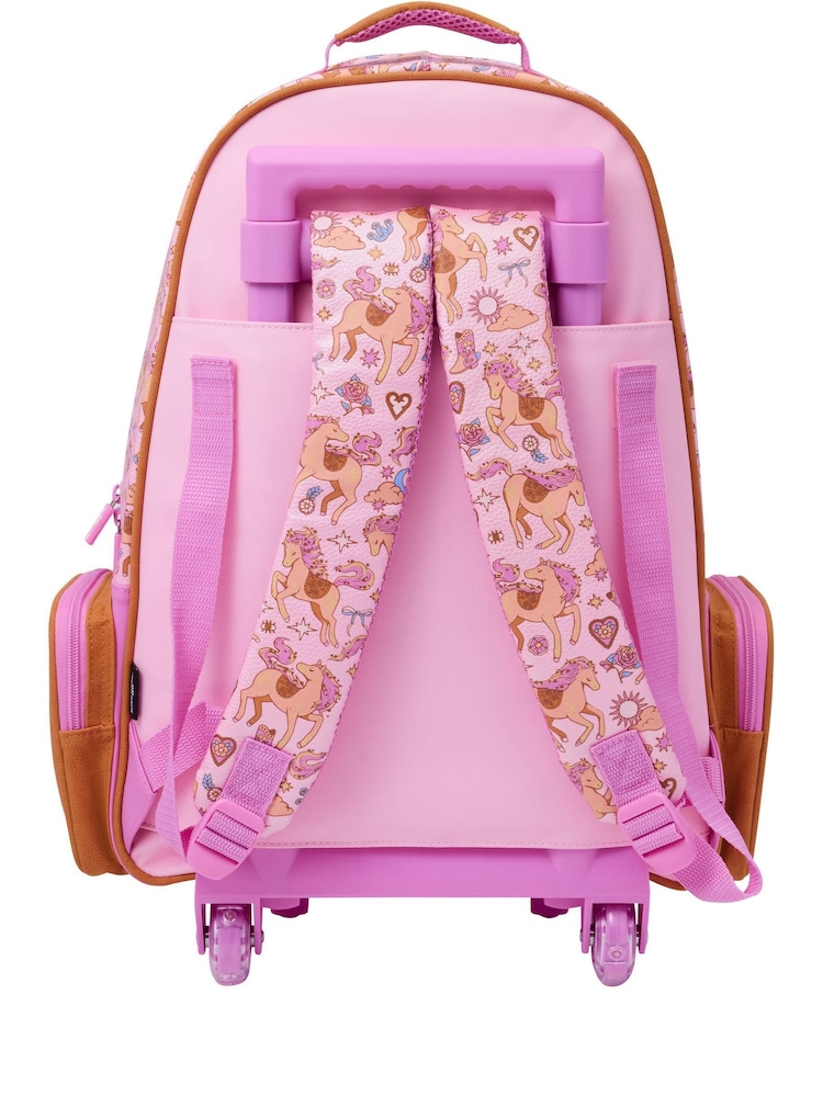 Smiggle Pink Wildflower Trolley Backpack With Light Up Wheels - Image 6 of 6 Smiggle Pink Wildflower Trolley Backpack With Light Up Wheels - Image 6 of 6