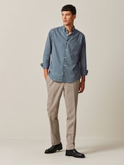 Blue Regular Fit Easy Iron Button Down Oxford Shirt - Image 4 of 8