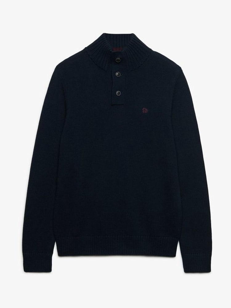 Superdry Cotton Button Henley Jumper - Imagen 1 de 2
