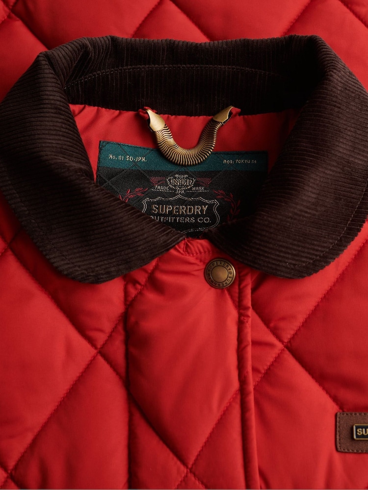 Rød - Superdry Jakke med kordfløyelsdetaljer - Bilde 7 av 7