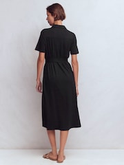 Boden Black Mavis Midi Jersey Shirt Dress - Image 3 of 6