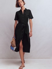 Boden Black Mavis Midi Jersey Shirt Dress - Image 5 of 6