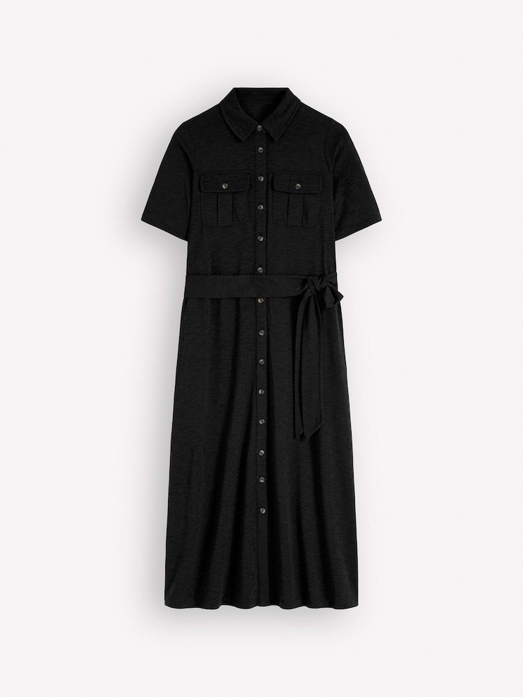 Boden Black Mavis Midi Jersey Shirt Dress - Image 6 of 6 Boden Black Mavis Midi Jersey Shirt Dress - Image 6 of 6