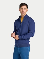 Raging Bull Blue Zip Through Knitted Cardigan - Image 2 of 4
