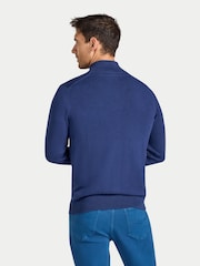 Raging Bull Blue Zip Through Knitted Cardigan - Image 3 of 4