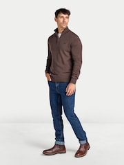 Raging Bull Classic Cotton/Cashmere Quarter Zip Knit Jumper - صورة 1 من 4