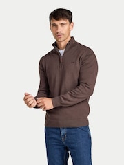 Raging Bull Classic Cotton/Cashmere Quarter Zip Knit Jumper - صورة 2 من 4