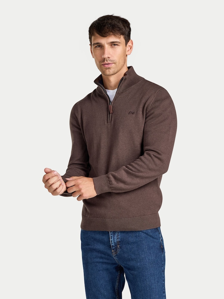 Raging Bull Classic Cotton/Cashmere Quarter Zip Knit Jumper - صورة 2 من 4 Raging Bull Classic Cotton/Cashmere Quarter Zip Knit Jumper - صورة 2 من 4