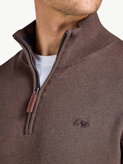 Raging Bull Classic Cotton/Cashmere Quarter Zip Knit Jumper - صورة 4 من 4