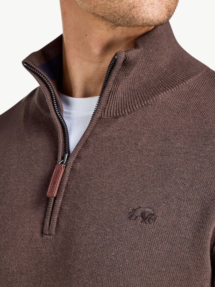 Raging Bull Classic Cotton/Cashmere Quarter Zip Knit Jumper - صورة 4 من 4 Raging Bull Classic Cotton/Cashmere Quarter Zip Knit Jumper - صورة 4 من 4