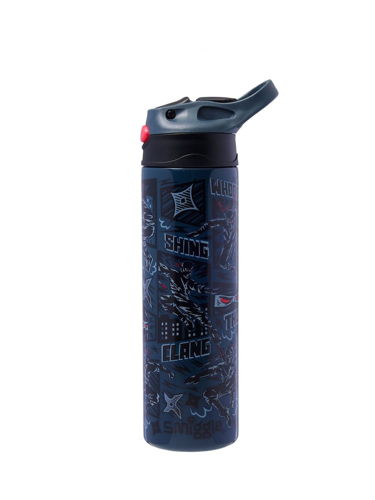 Smiggle Black Realm Insulated Stainless Steel Flip Drink Bottle 480ML - Image 1 of 2 Smiggle Black Realm Insulated Stainless Steel Flip Drink Bottle 480ML - Image 1 of 2