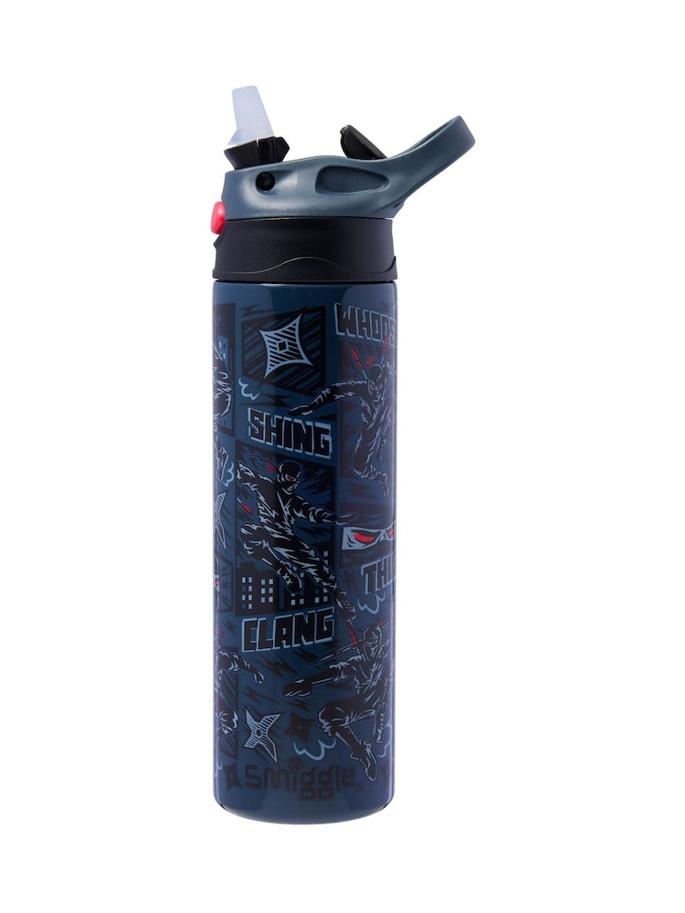 Smiggle Black Realm Insulated Stainless Steel Flip Drink Bottle 480ML - Image 2 of 2 Smiggle Black Realm Insulated Stainless Steel Flip Drink Bottle 480ML - Image 2 of 2