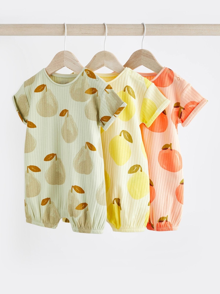 Multi Fruit Baby Rompers 3 Pack (0mths-3yrs) - Image 1 of 7