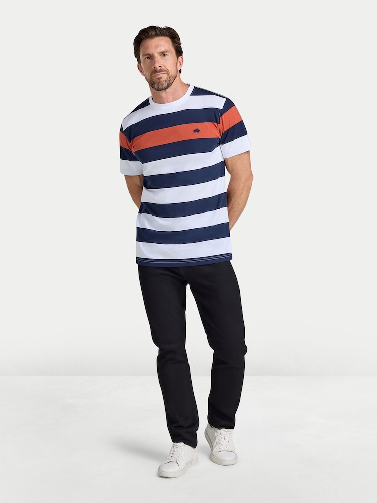 Raging Bull Contrast Chest Stripe T-Shirt - صورة 1 من 4