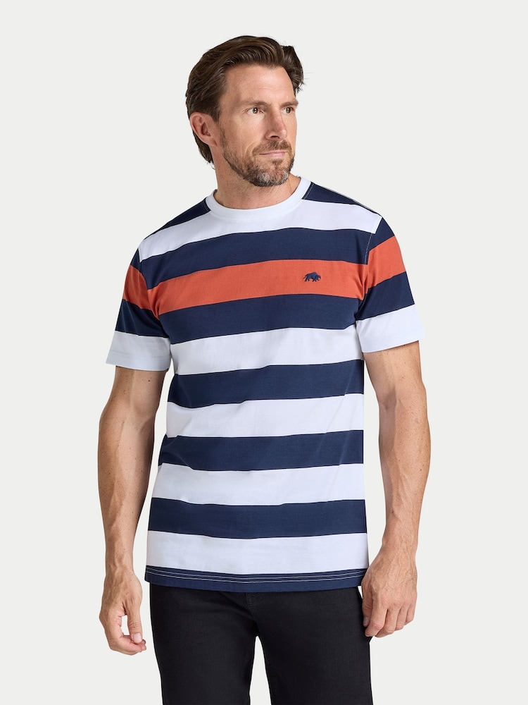 Raging Bull Contrast Chest Stripe T-Shirt - صورة 2 من 4
