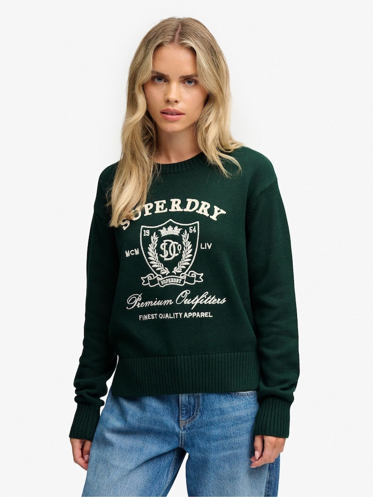 Yaşıl - Superdry Heritage Qrafik Cemper - 7şəkildən 1 şəkil