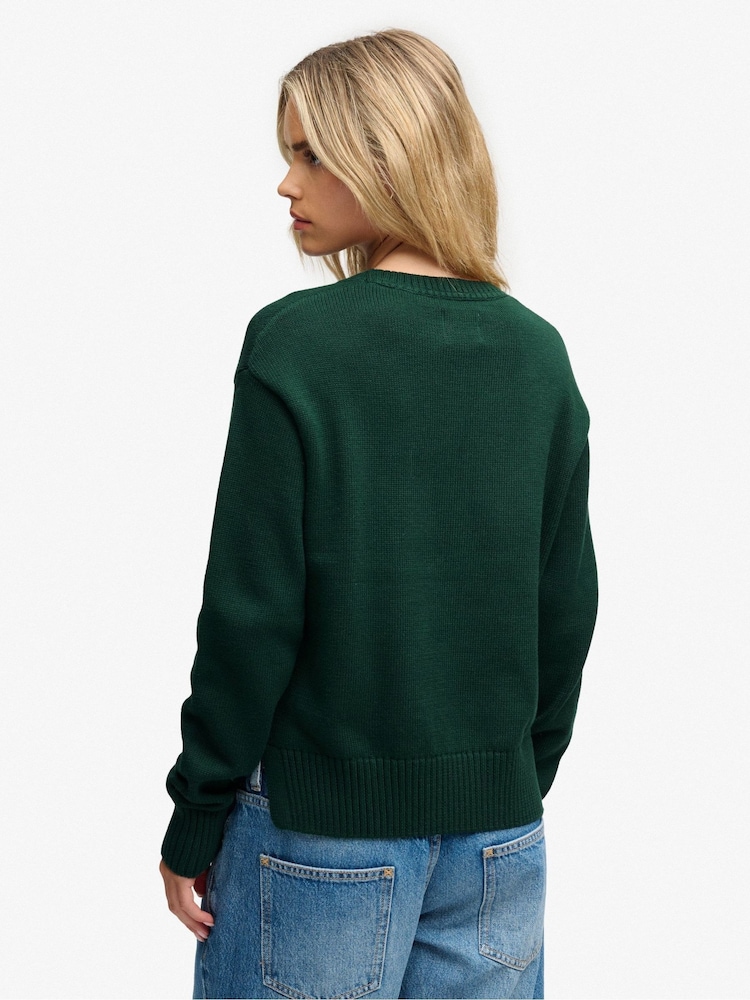 Yaşıl - Superdry Heritage Qrafik Cemper - 7şəkildən 2 şəkil