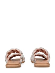 KG Kurt Geiger Silver Chrome Rogan Plait Sandals - Image 3 of 5