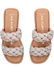 KG Kurt Geiger Silver Chrome Rogan Plait Sandals - Image 4 of 5