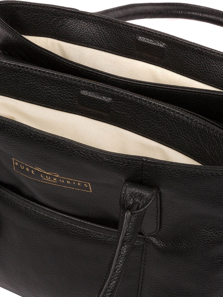 Zwart - Pure Luxuries London leren handtas Chatham - Image 6 of 6