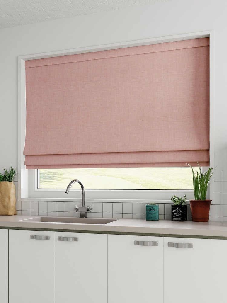 Blush Pink Textured Made To Measure Roman Blind - Image 1 of 3