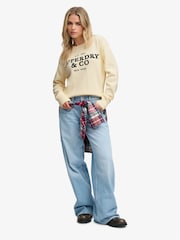 Superdry Cream Heritage Graphic Jumper - Image 3 of 7
