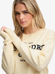 Superdry Cream Heritage Graphic Jumper - Image 4 of 7
