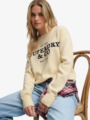 Superdry Cream Heritage Graphic Jumper - Image 5 of 7