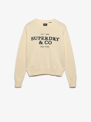 Superdry Cream Heritage Graphic Jumper - Image 6 of 7