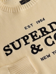 Superdry Cream Heritage Graphic Jumper - Image 7 of 7