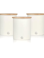 Swan Set of 3 White Nordic White Cannisters - Image 5 of 5